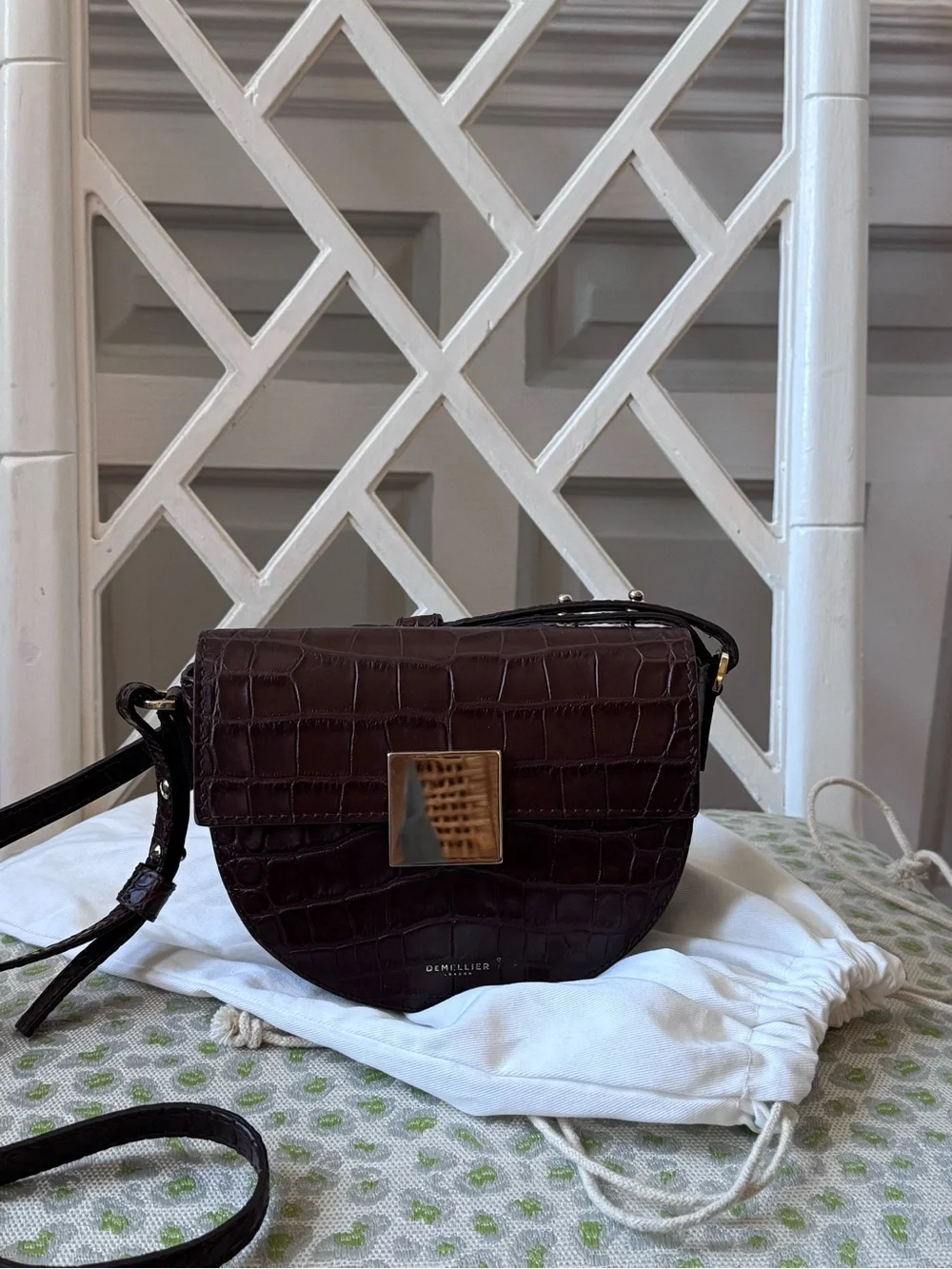 DeMellier Croc-Embossed Crossbody Oslo Mini
